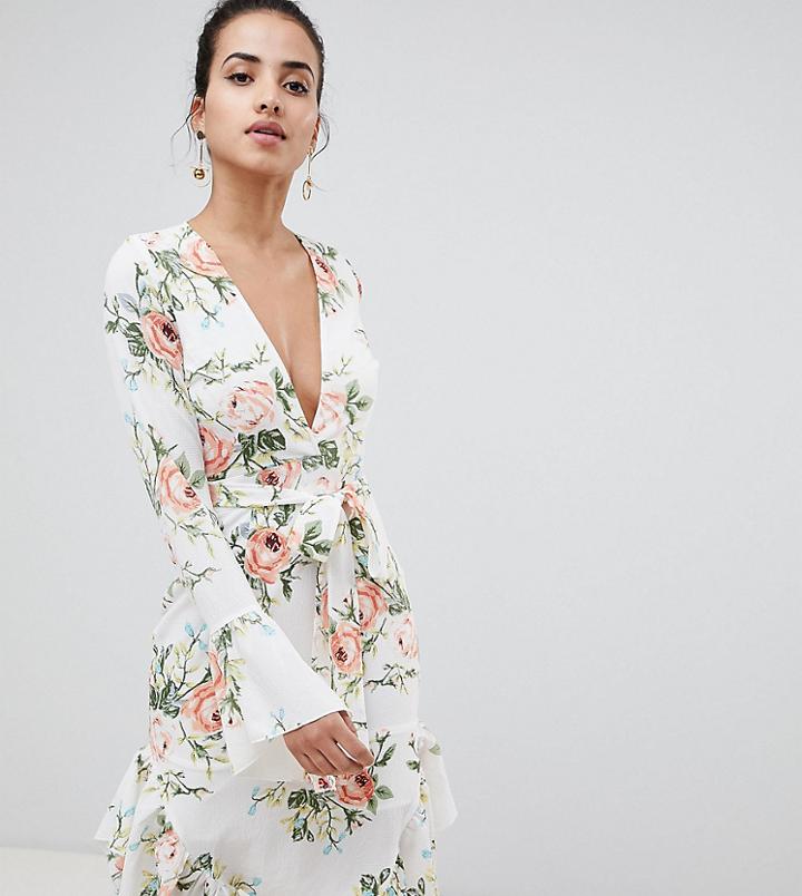 Prettylittlething Floral Wrap Dress - Multi