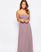 Little Mistress Petite Bandeau Maxi Dress With Embellished Waist - Pink