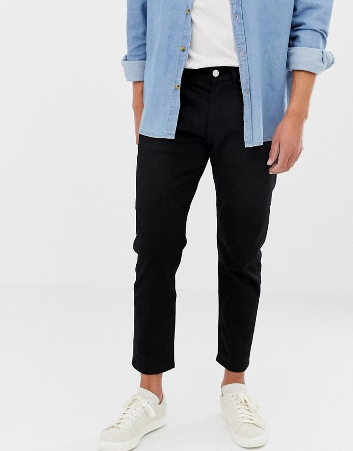 Jack & Jones Jeans In Tapered Fit Black Denim - Black