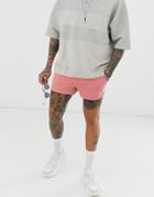Asos Design Jersey Runner Shorts In Pink