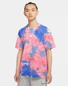 Nike Premium Essentials Loose Fit Tie-dye T-shirt In Red/blue