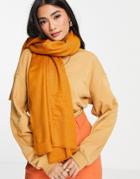 Asos Design New Recycled Square Lightweight Scarf In Mustard-yellow