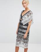 Foxiedox Deville Midi Dress With Cut Out - White