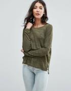 Vero Moda Light Weight Long Sleeve Top - Green