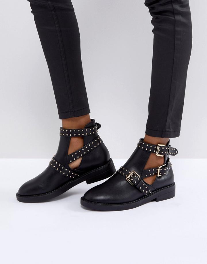 Truffle Collection Stud Buckle Boot - Black