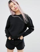 Monki Oversized Sweat Top - Black