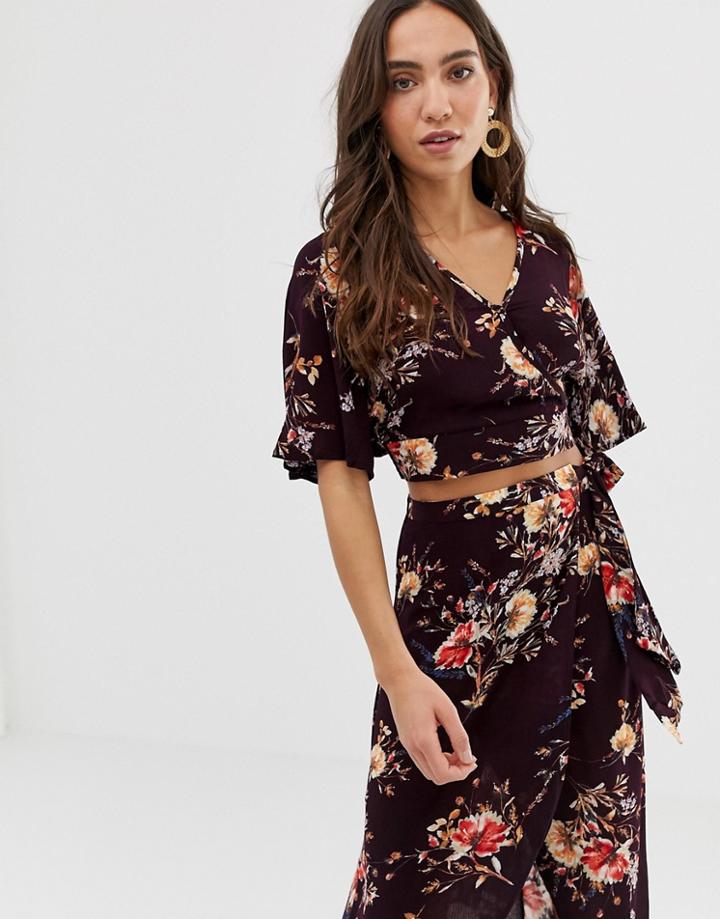 Band Of Gypsies Floral Print Crop Top - Multi