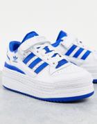Adidas Originals Forum Triple Low Sneakers In White And Blue