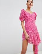C/meo Collective Daisy Print Off Shoulder Dress - Pink