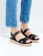 Truffle Cork Flatform Sandal - Black