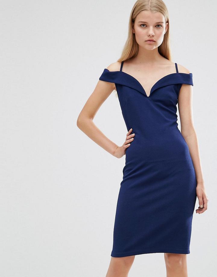 Madam Rage Cold Shoulder Dress - Navy