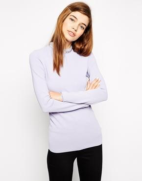 Asos Sweater With High Neck And Embellishment - Lilac $72.01