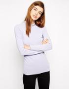 Asos Sweater With High Neck And Embellishment - Lilac $72.01