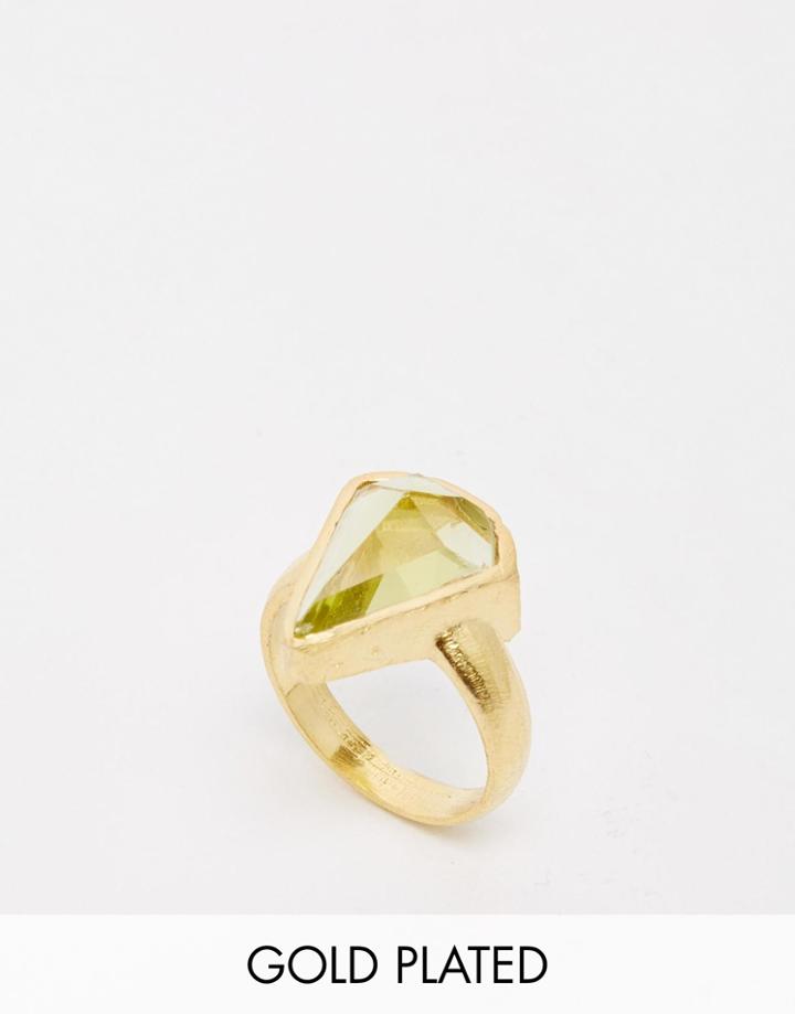 Taara Jewelry 22k Gold Plated Ring - Citrine