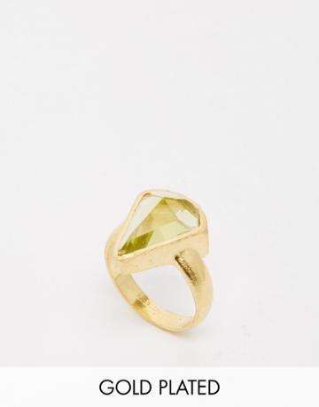 Taara Jewelry 22k Gold Plated Ring - Citrine