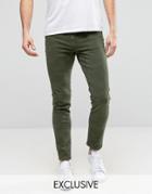 Brooklyn Supply Co Skinny Fit Jeans In Camo - Green