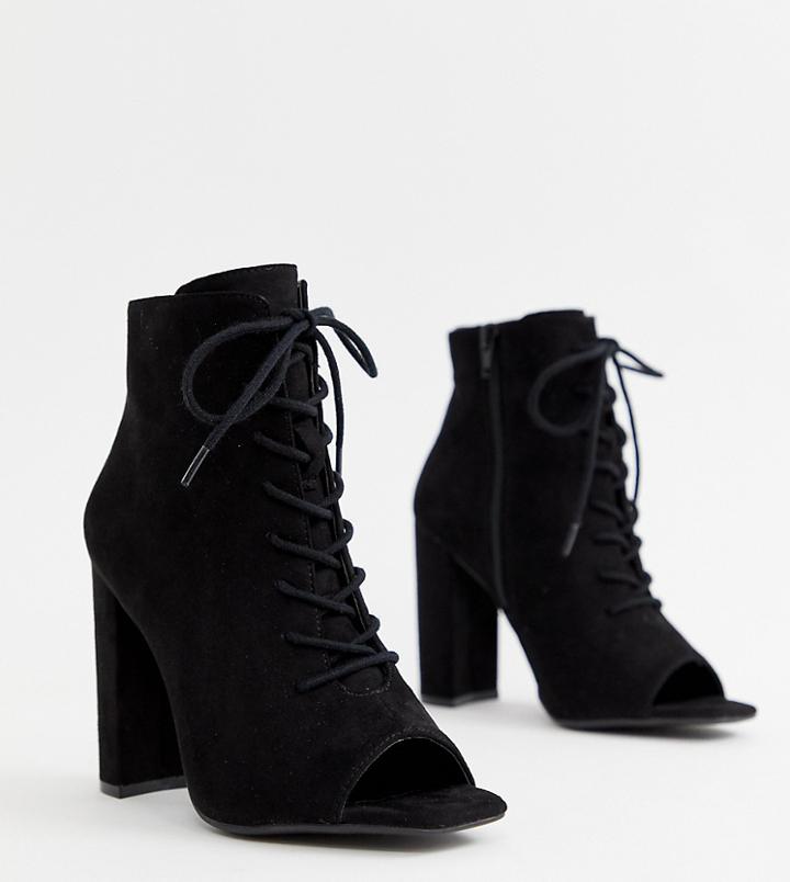 New Look Lace Up Block Heeled Boots