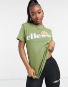 Ellesse Boyfriend T-shirt In Khaki-green