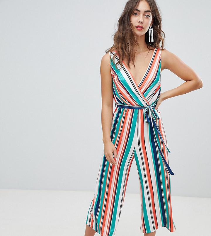 New Look Stripe Rib Jumpsuit-multi