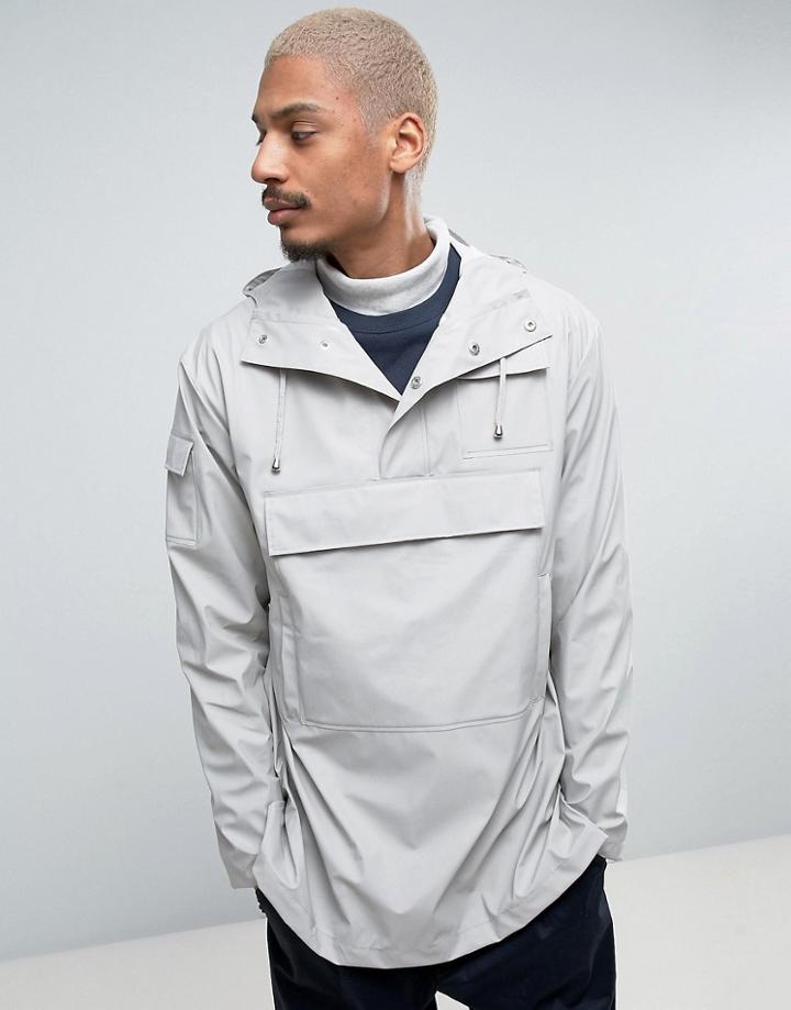 Rains Camp Anorak Overhead Jacket Waterproof In Light Gray - Gray