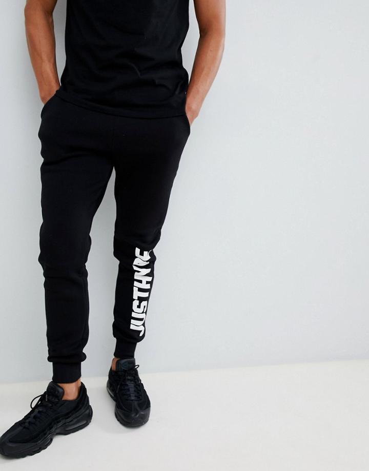 Hype Skinny Joggers With Side Logo - Black