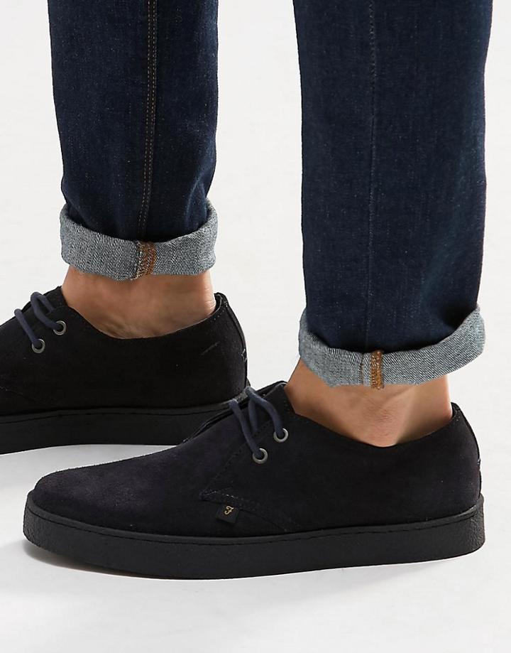 Farah Fame Suede Chukka Shoes - Navy