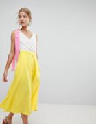 Max & Co Color Block Midi Dress - Yellow