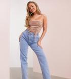 Asos Luxe Hourglass 90s Straight Leg Jean In Light Blue-blues