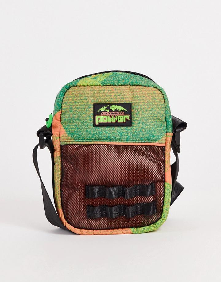 Asos Design Cross Bag With Abstract Print In Multicolor