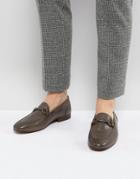 H London Renzo Leather Loafers In Gray - Gray