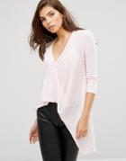 Ax Paris Cowl Neck Knitted Top - Pink