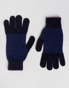 Ted Baker Gloves Herringbone - Blue