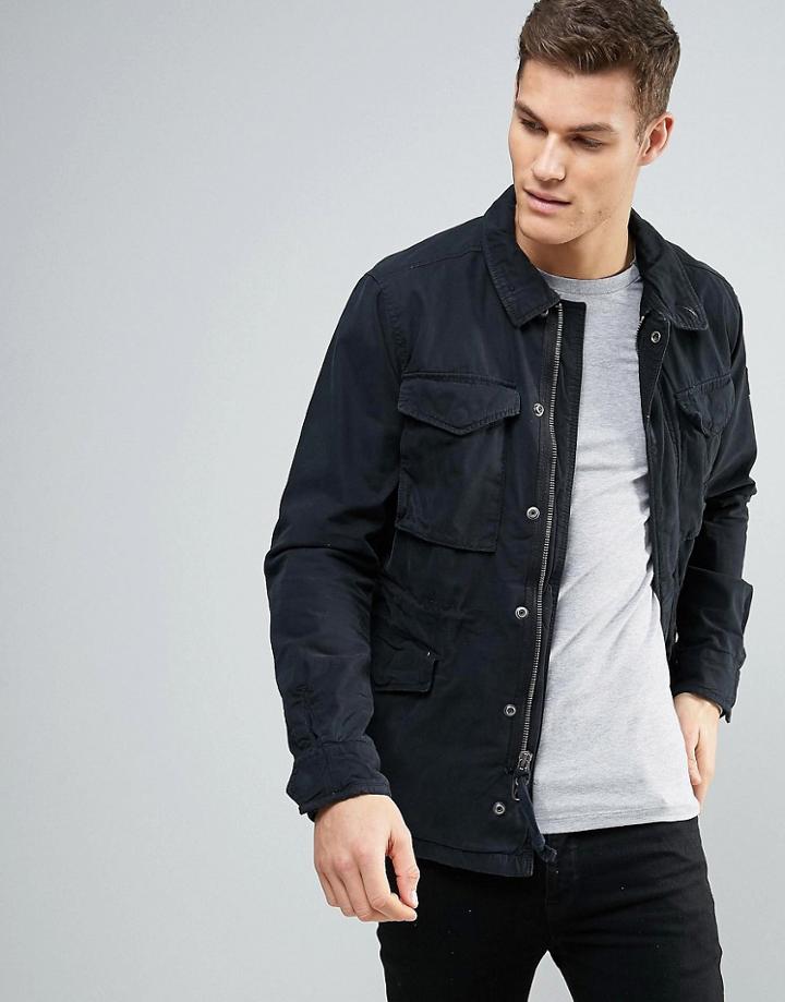 Abercrombie & Fitch Field Jacket Black Twill - Black