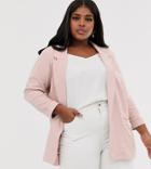 New Look Curve Stretch Blazer In Pink - Pink