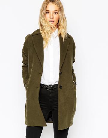Asos Ultimate Cocoon Coat - Khaki