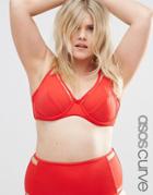 Asos Curve Mix And Match Mesh Insert Underwired Bikini Top