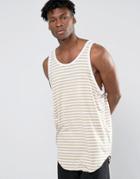 Other Uk Longline Striped Tank - Stone