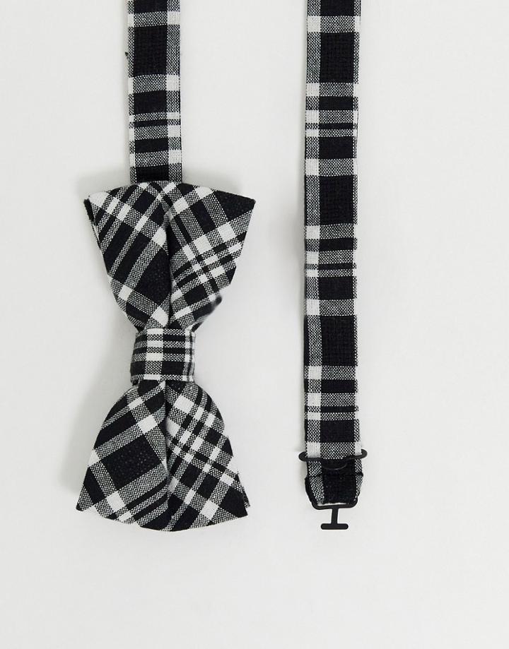 Twisted Tailor Bow Tie In Black And White Check