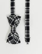 Twisted Tailor Bow Tie In Black And White Check