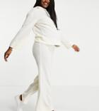 Pieces Maternity Set Lounge Wide Leg Pants In Cream-brown
