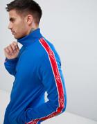 Boohooman Track Jacket With Taping Detail In Blue - Blue