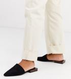 Asos Design Wide Fit Magic Flat Mules In Black