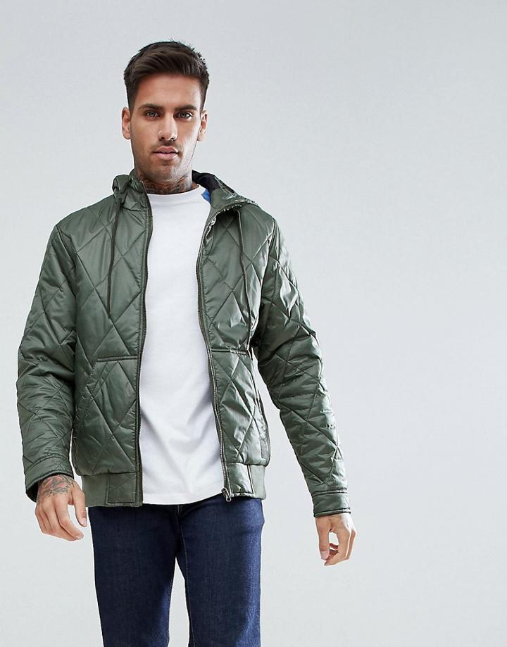 Ringspun Quilted Hooded Jacket - Gray