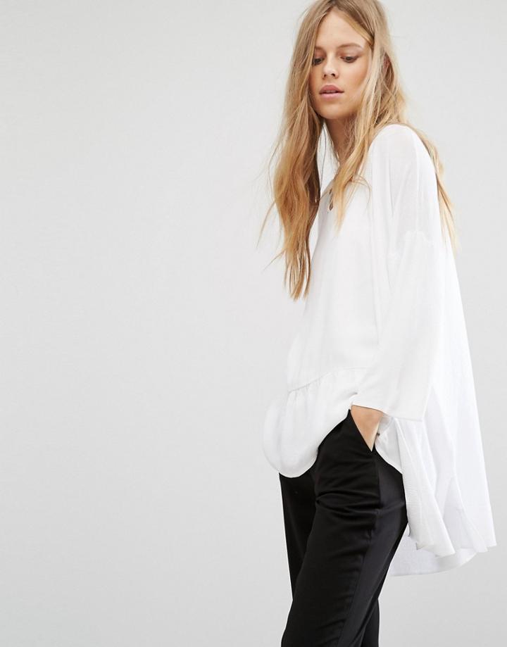 Selected Wille Open Knit Cardigan - White