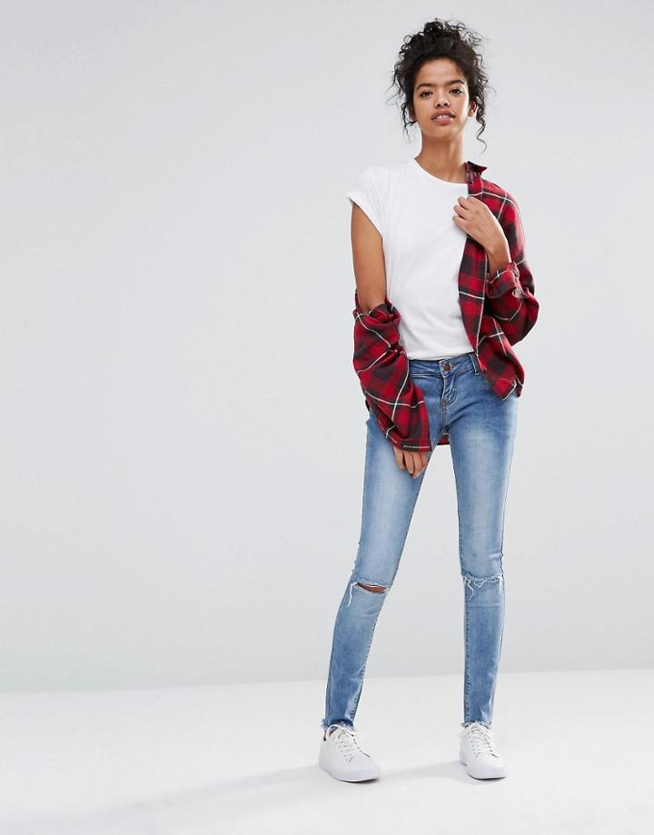 Liquor And Poker Detroit Skinny Ripped Jean - Light Blue Wash