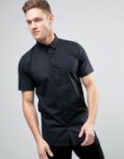 Only & Sons Skinny Short Sleeve Smart Shirt - Black