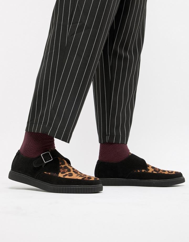 Boohooman Creepers With Animal Print In Multi - Multi