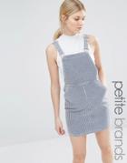 New Look Petite Stripe Pinny Dress - Blue