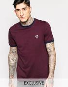 Fred Perry Ringer T-shirt With Logo Exclusive - Mahogany