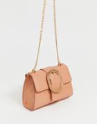 Asos Design Straw Buckle Bag - Pink